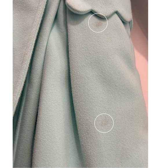 Cat & Jack Girls Heavy Pea Coat Removable Fur Trim Mint Green Size 7/8 - Picture 10 of 11